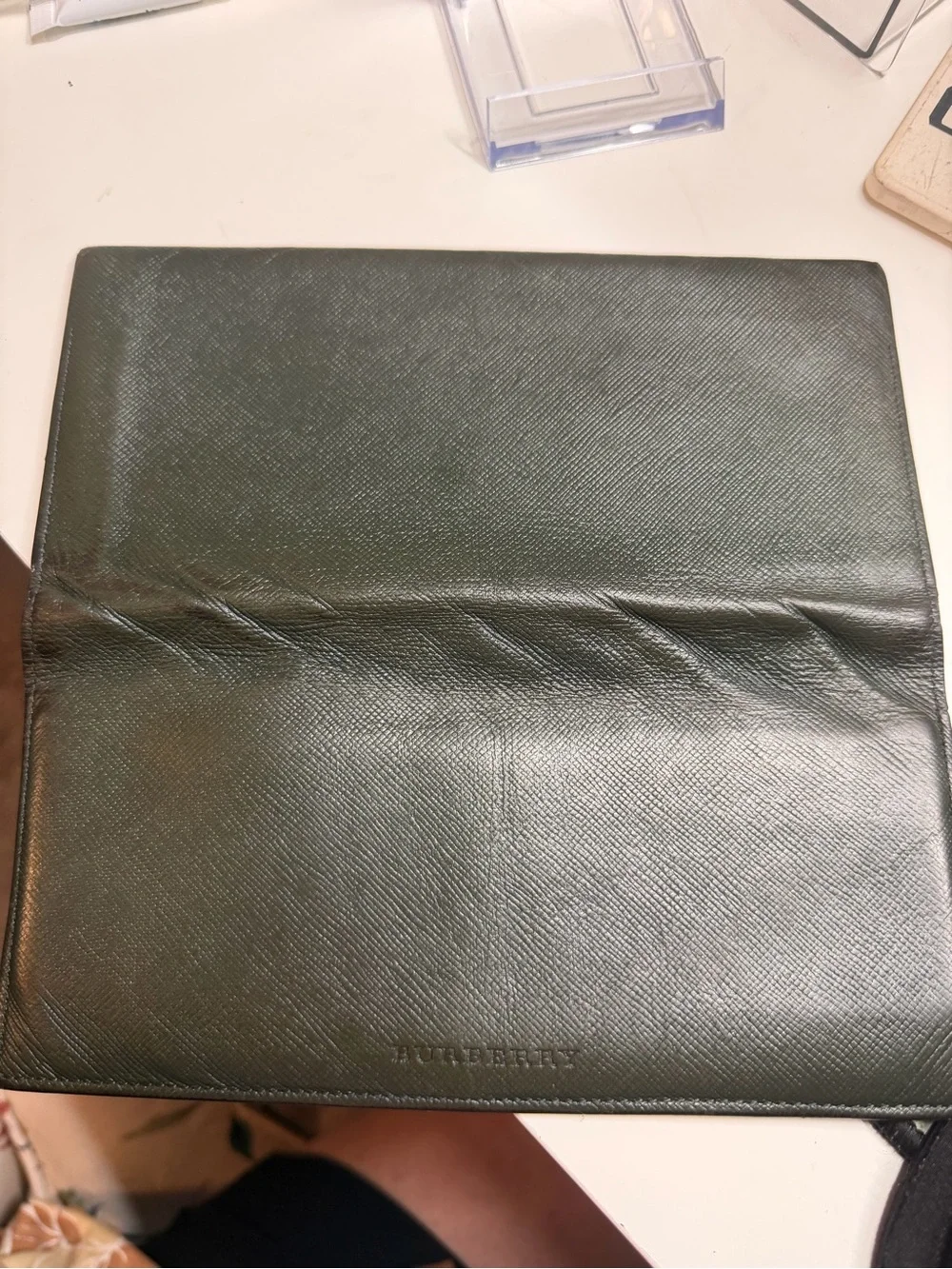 Burberry Forest Green Leather Bifold  Wallet